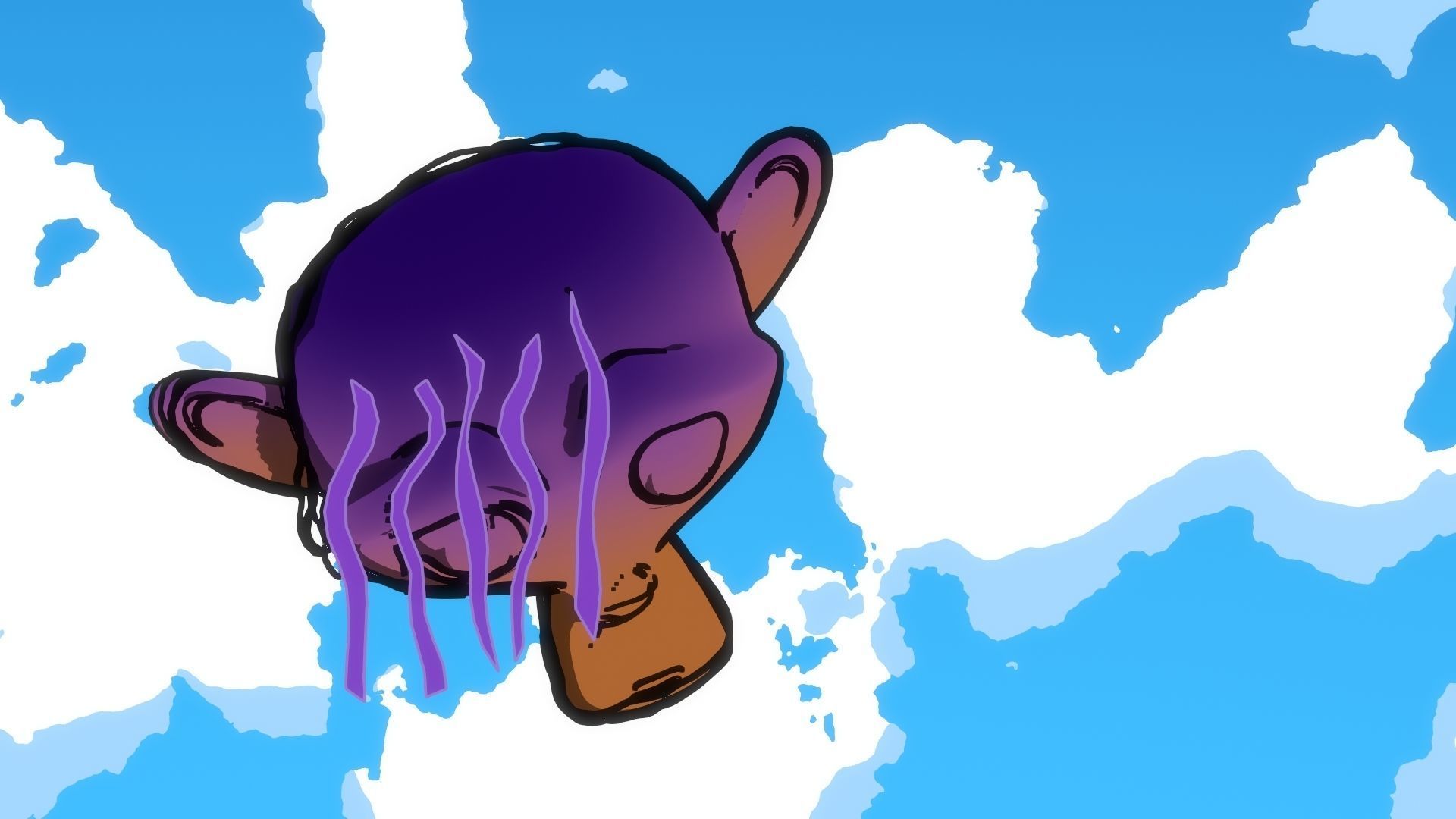 For Anime In Blender - Scribble Outlines 3D model_14