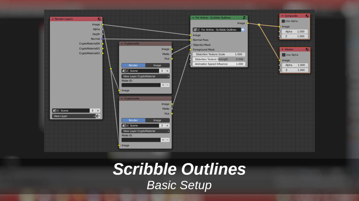 For Anime In Blender - Scribble Outlines 3D model_2