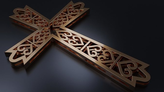 Cross with Hearts 3D print model STL 3dm 3D print model