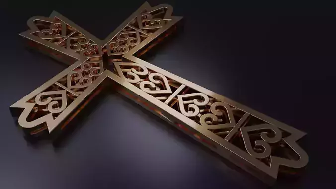 Cross with Hearts 3D print model STL 3dm