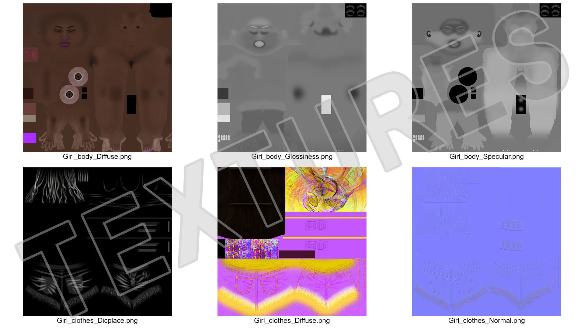 African American Young Woman Beach Style Rigged for Cinema 4D 3D model_28