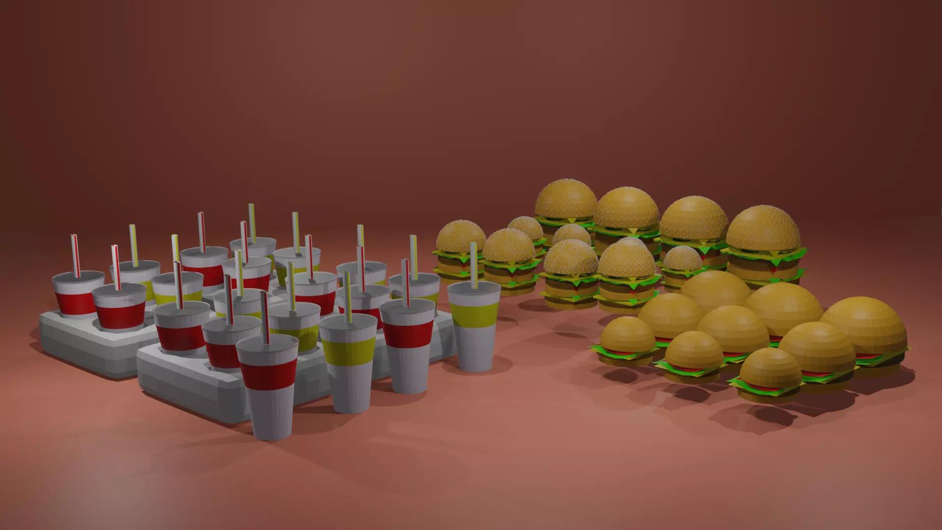 Fast Food Free low-poly 3D model