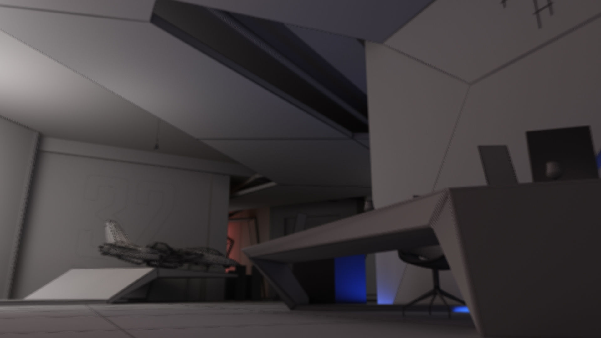 Wargaming Center video games ps4 modern cafe interior design 3D model_4