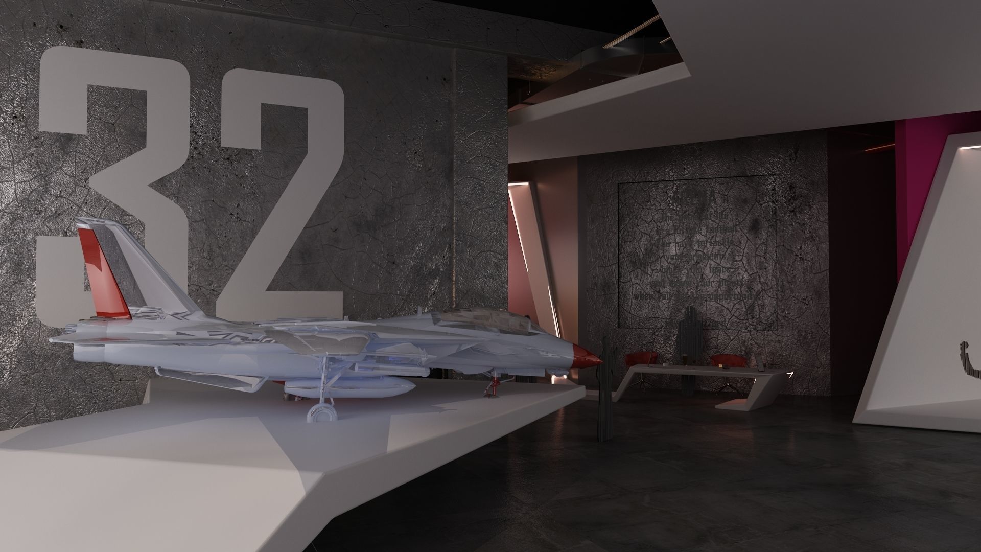 Wargaming Center video games ps4 modern cafe interior design 3D model_6