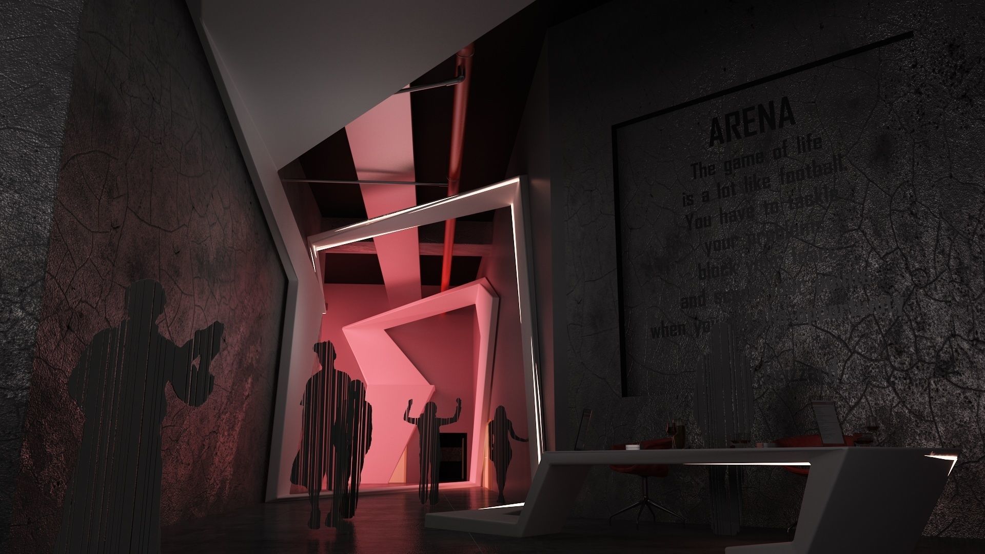 Wargaming Center video games ps4 modern cafe interior design 3D model_13