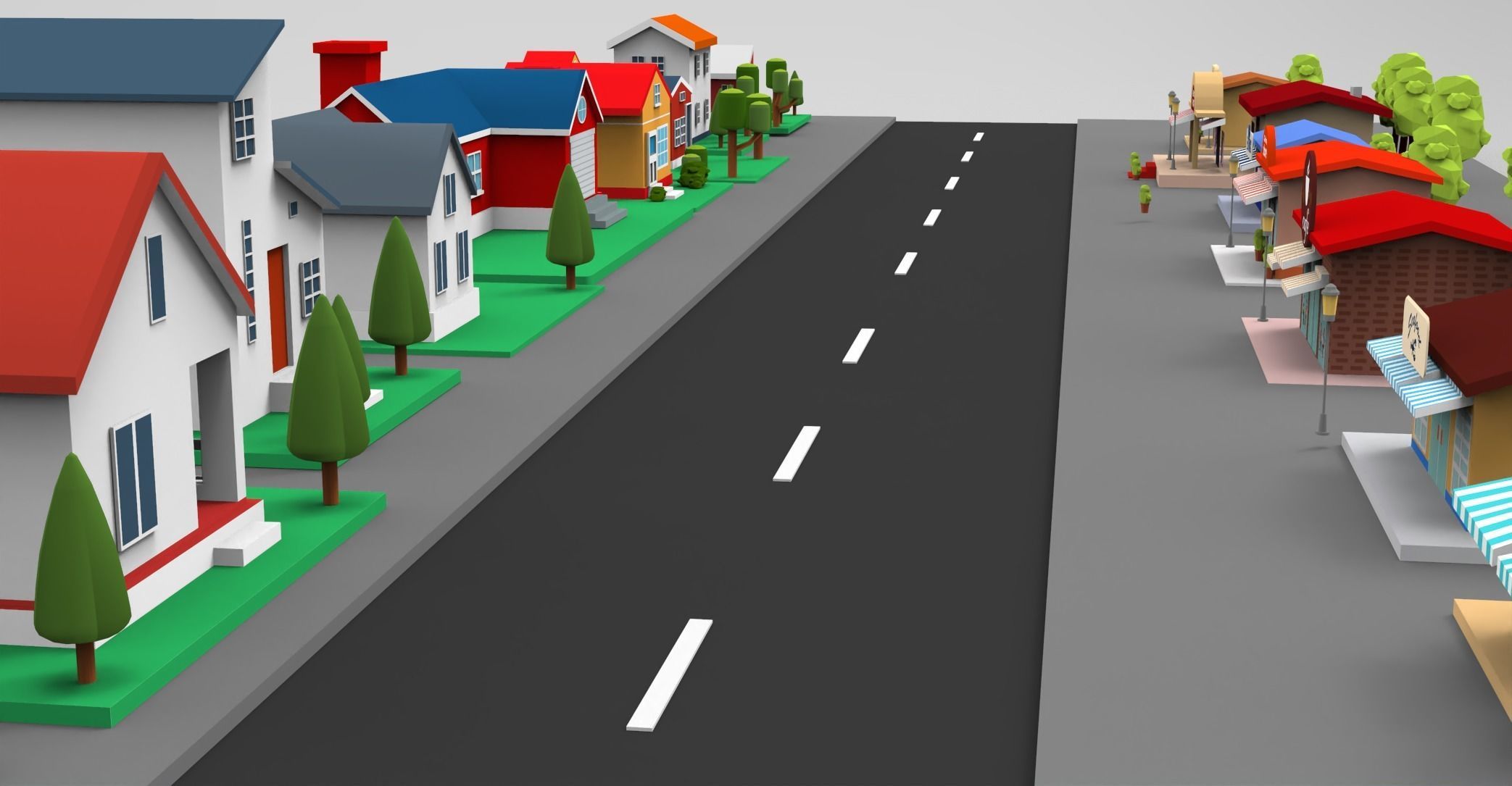 Cartoon City Lowpoly Low-poly 3D model_13