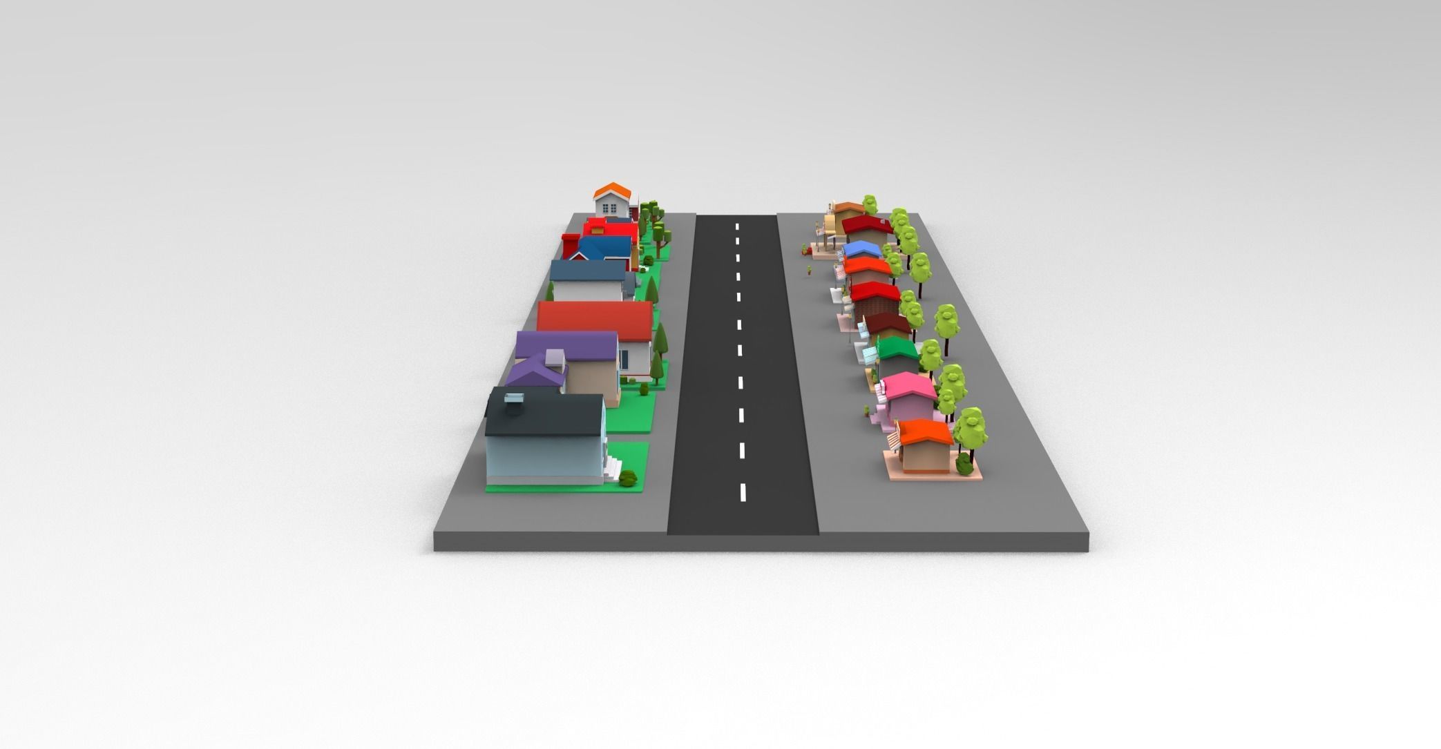 Cartoon City Lowpoly Low-poly 3D model_4