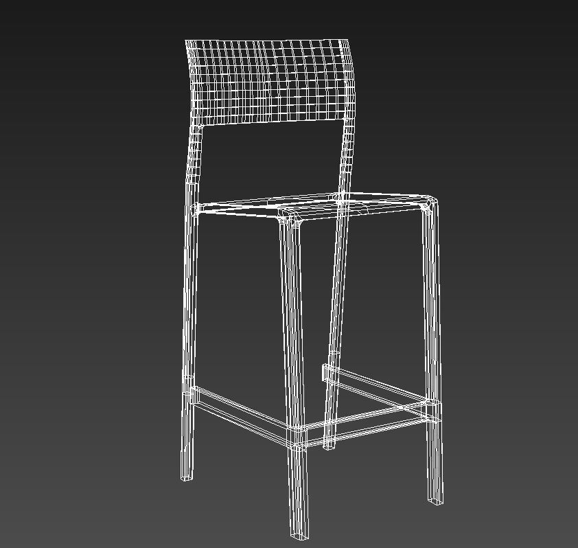 Plastic counter stool 3D model_14