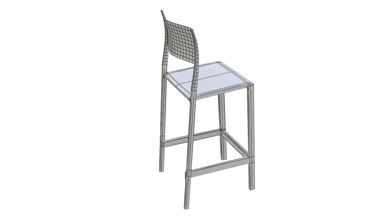 Plastic counter stool 3D model_8