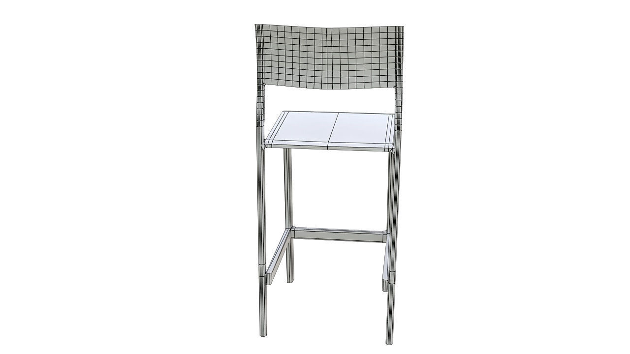 Plastic counter stool 3D model_7