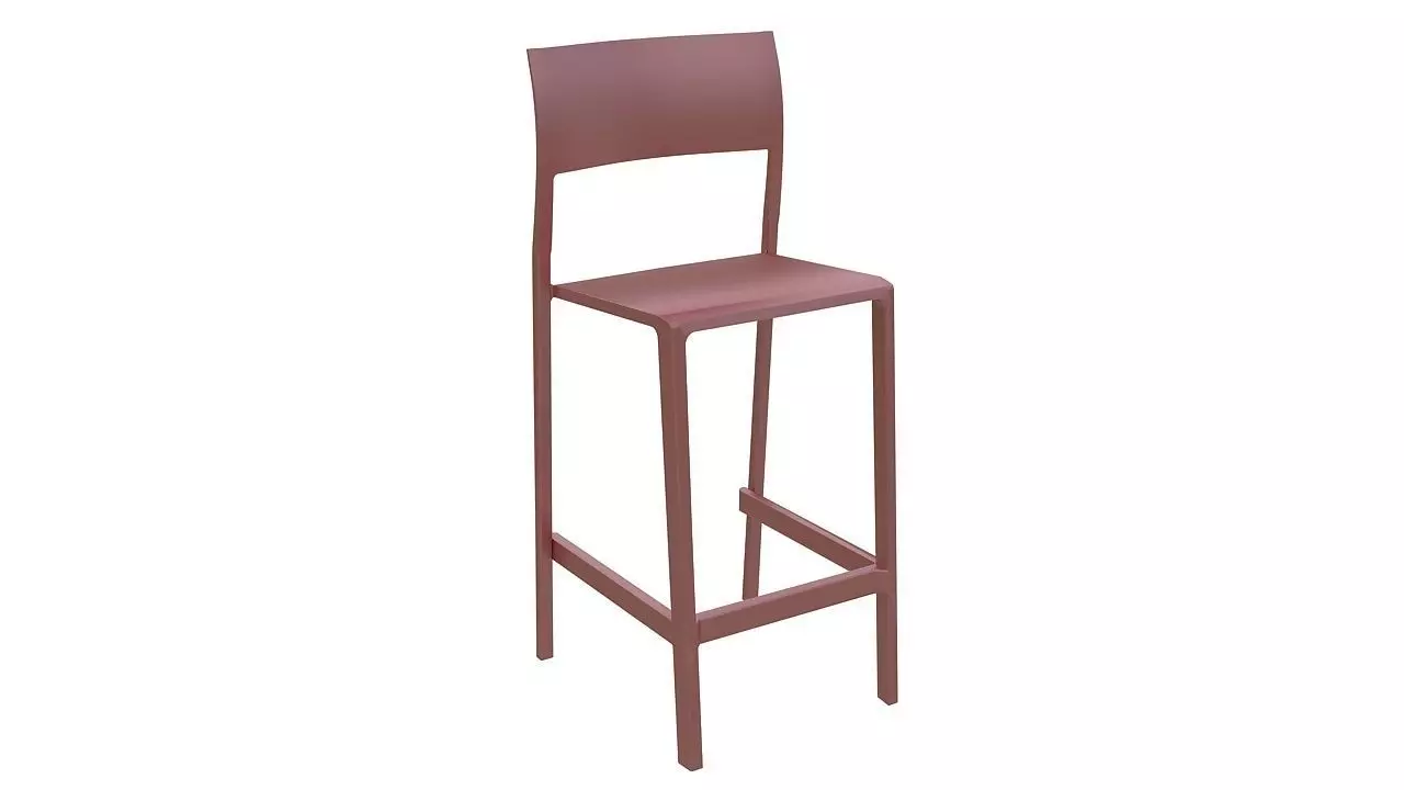 Plastic counter stool 3D model_0