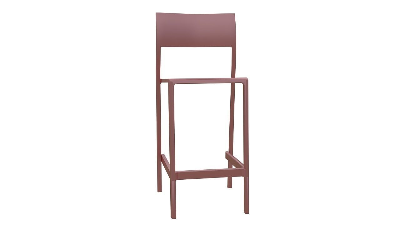 Plastic counter stool 3D model_1