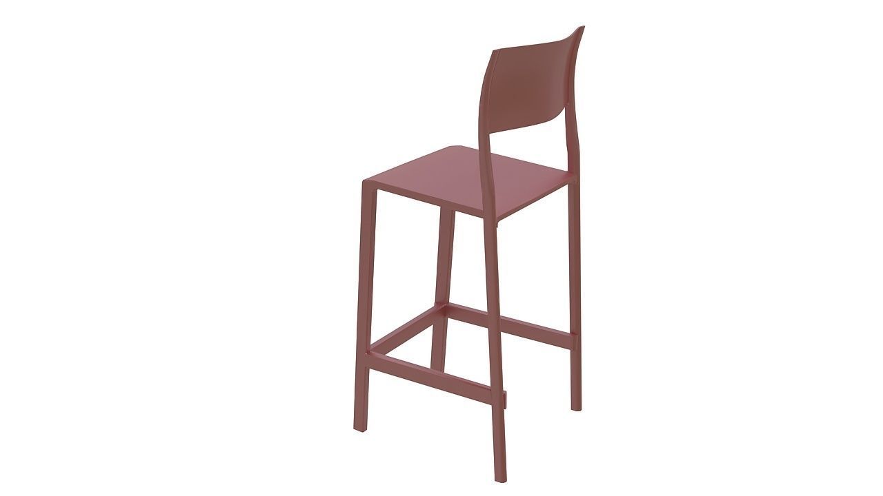 Plastic counter stool 3D model_5