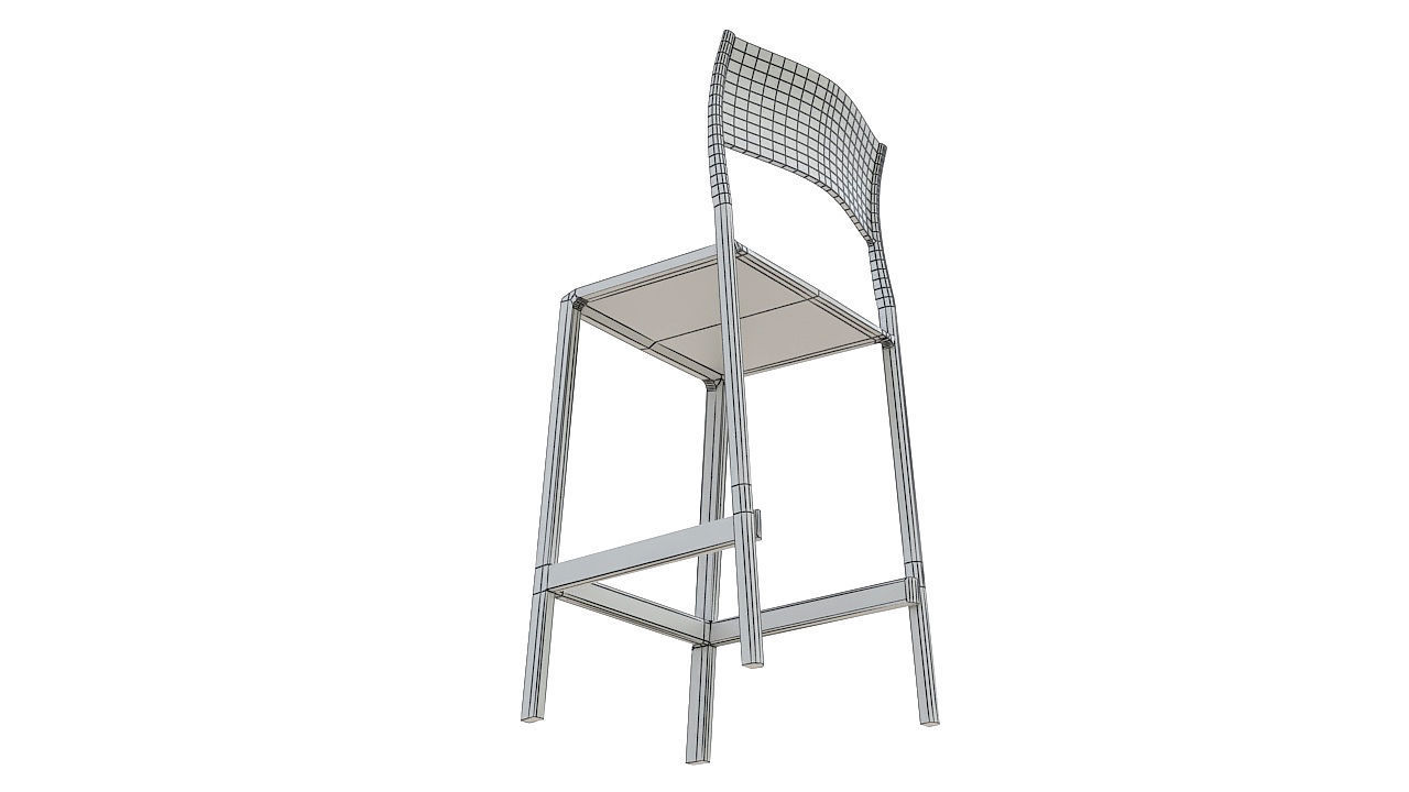 Plastic counter stool 3D model_12