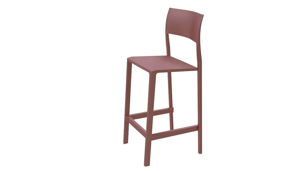 Plastic counter stool 3D model_4