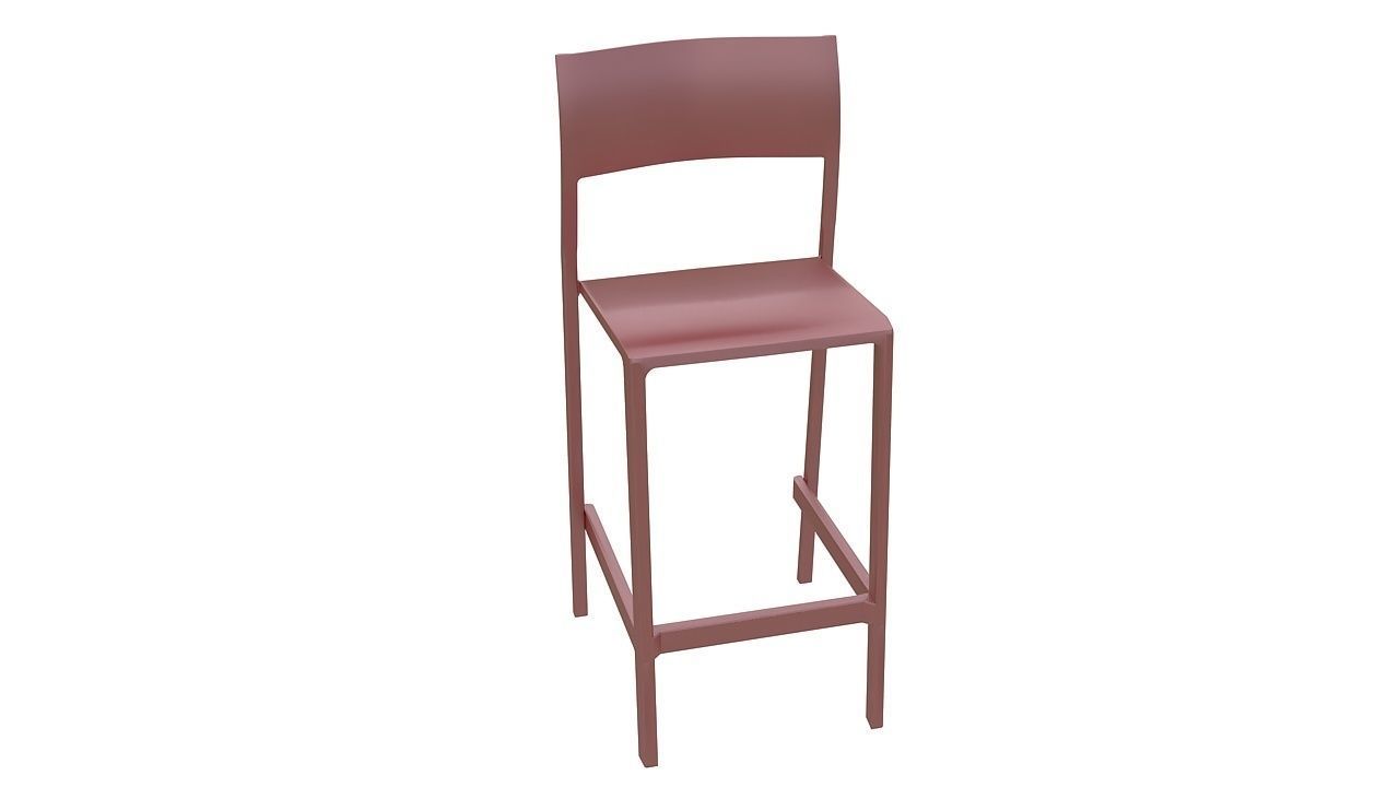 Plastic counter stool 3D model_2