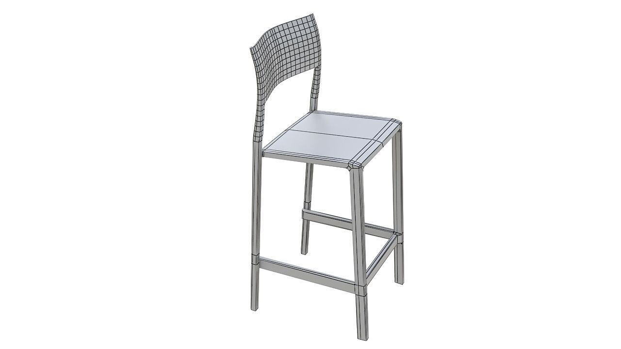 Plastic counter stool 3D model_9