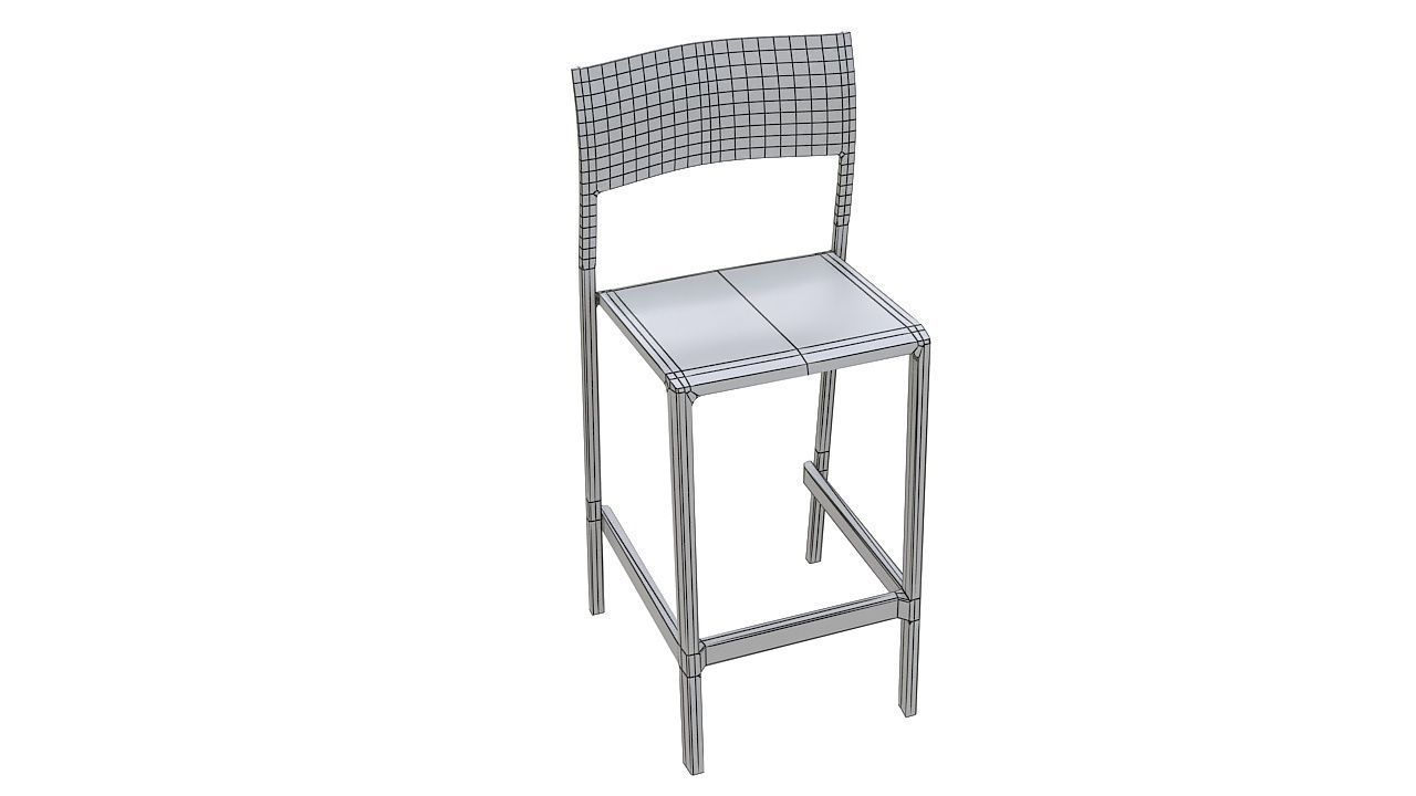 Plastic counter stool 3D model_10