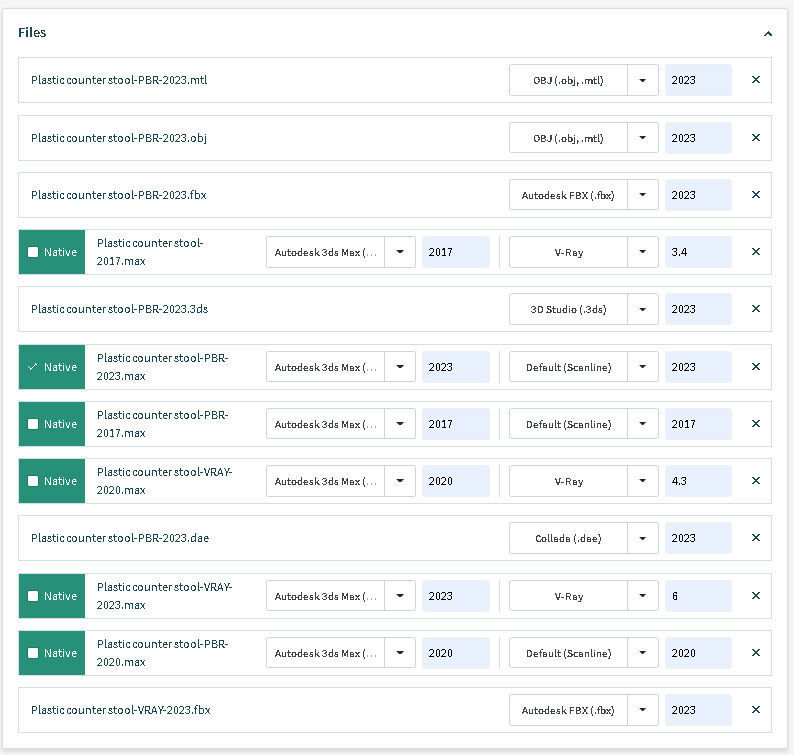 Plastic counter stool 3D model_18