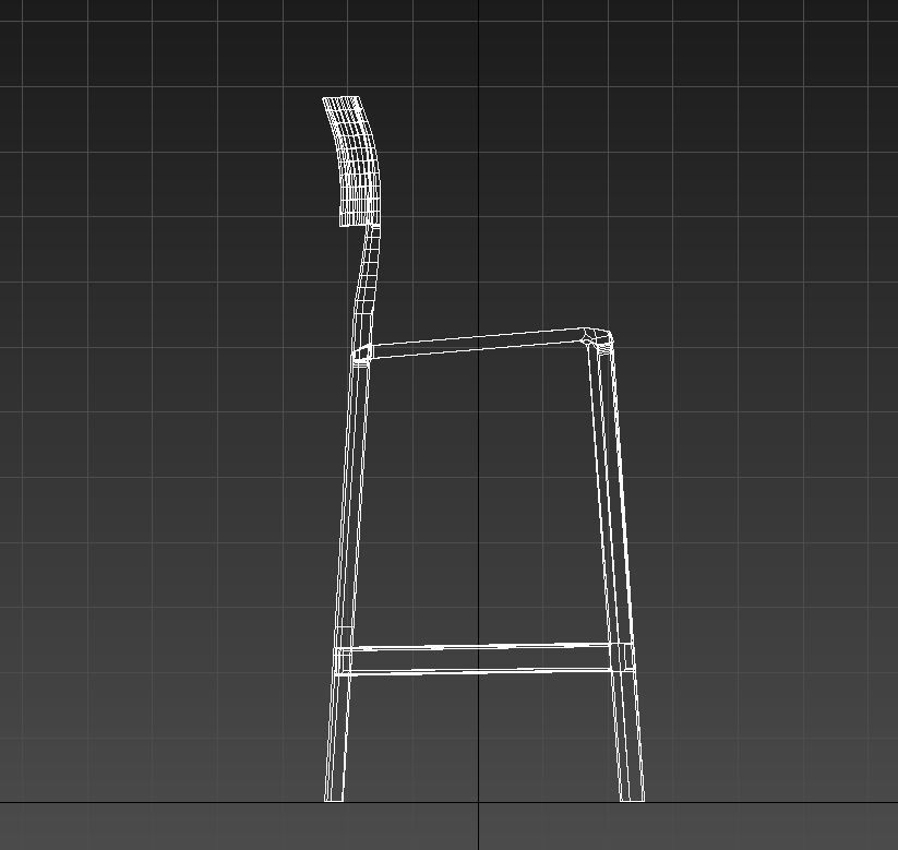 Plastic counter stool 3D model_16