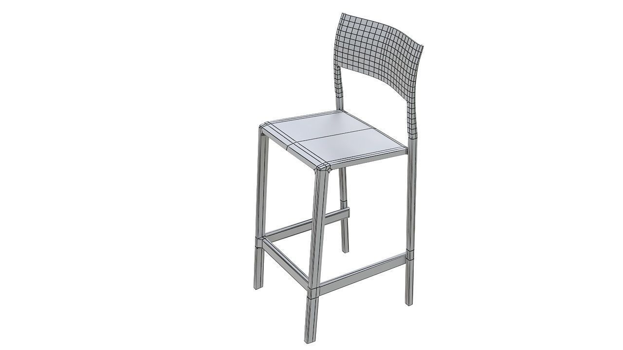 Plastic counter stool 3D model_11