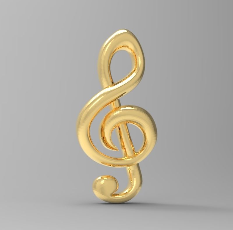 treble clef clave de sol 3D print model_4