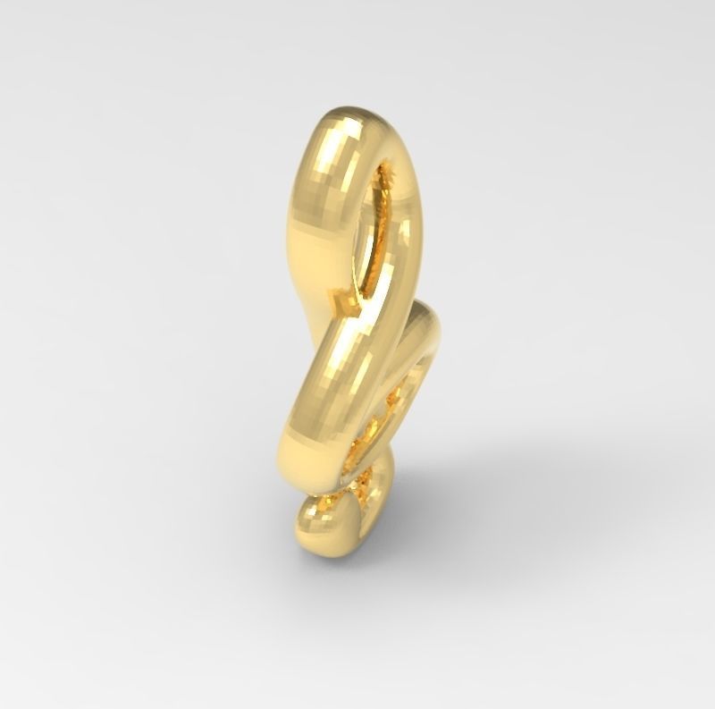 treble clef clave de sol 3D print model_5