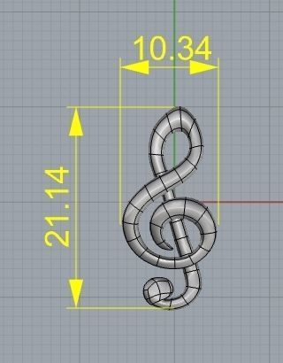 treble clef clave de sol 3D print model_1