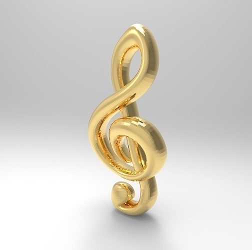 treble clef clave de sol 3D print model
