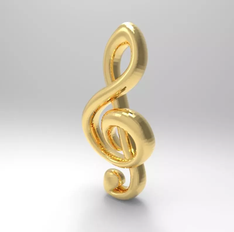 treble clef clave de sol 3D print model_0