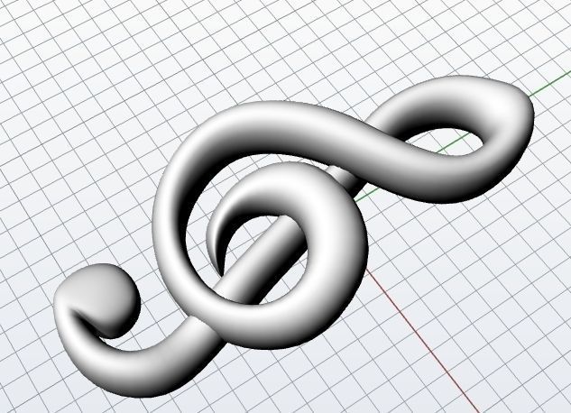 treble clef clave de sol 3D print model_2
