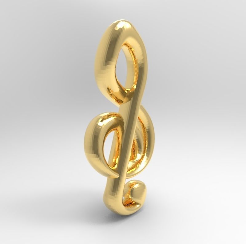treble clef clave de sol 3D print model_3