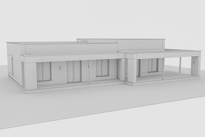 modern Residential house 3D model 4