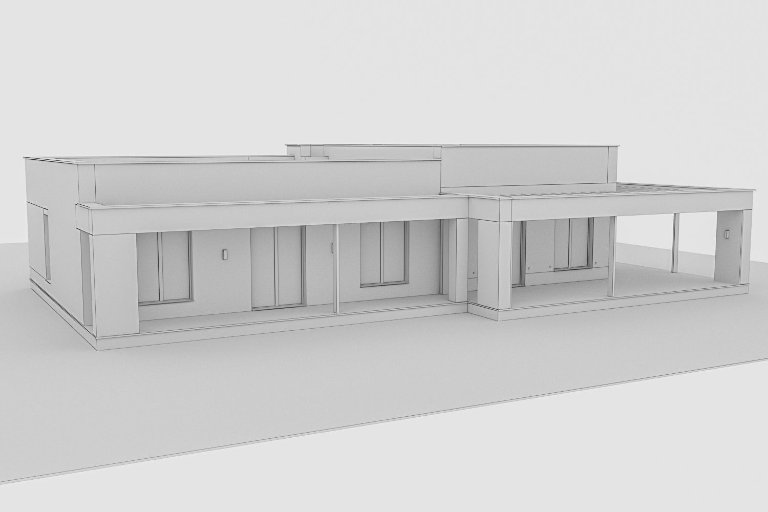 modern Residential house 3D model_3