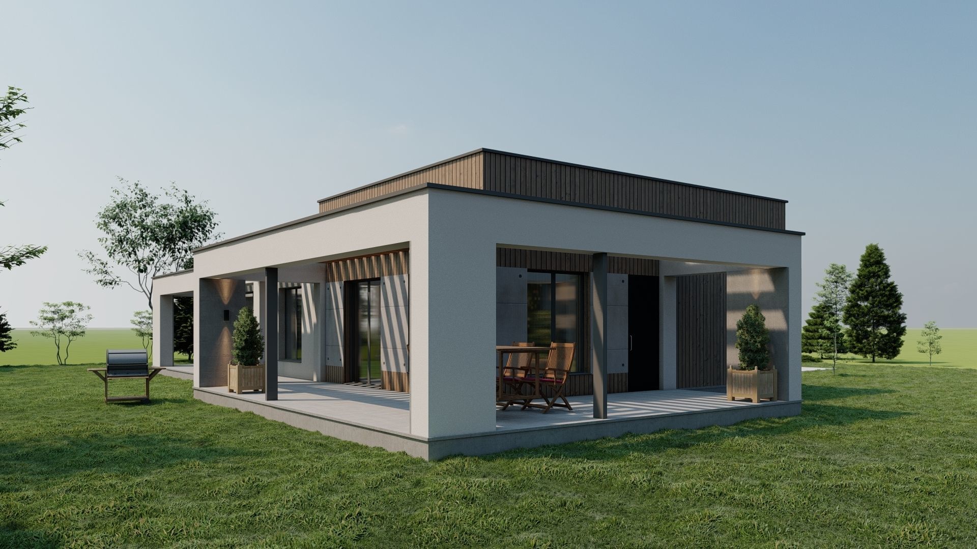 modern Residential house 3D model_1