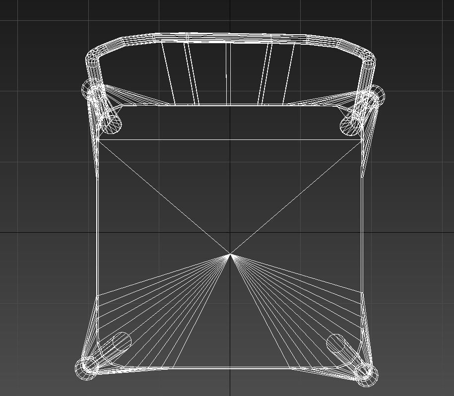 Metal stool wooden seat 3D model_13