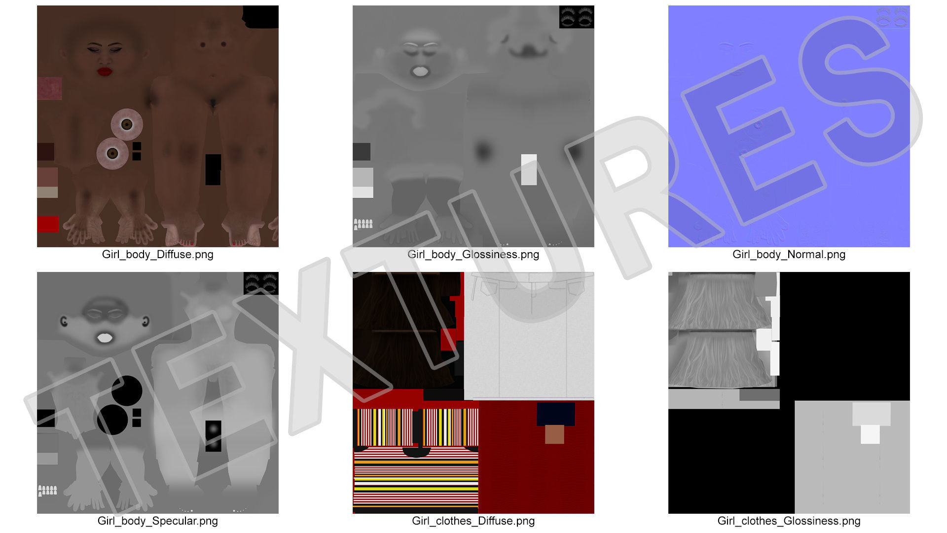 Fashionable Style Teenage Black Girl Rigged for Modo 3D model_33