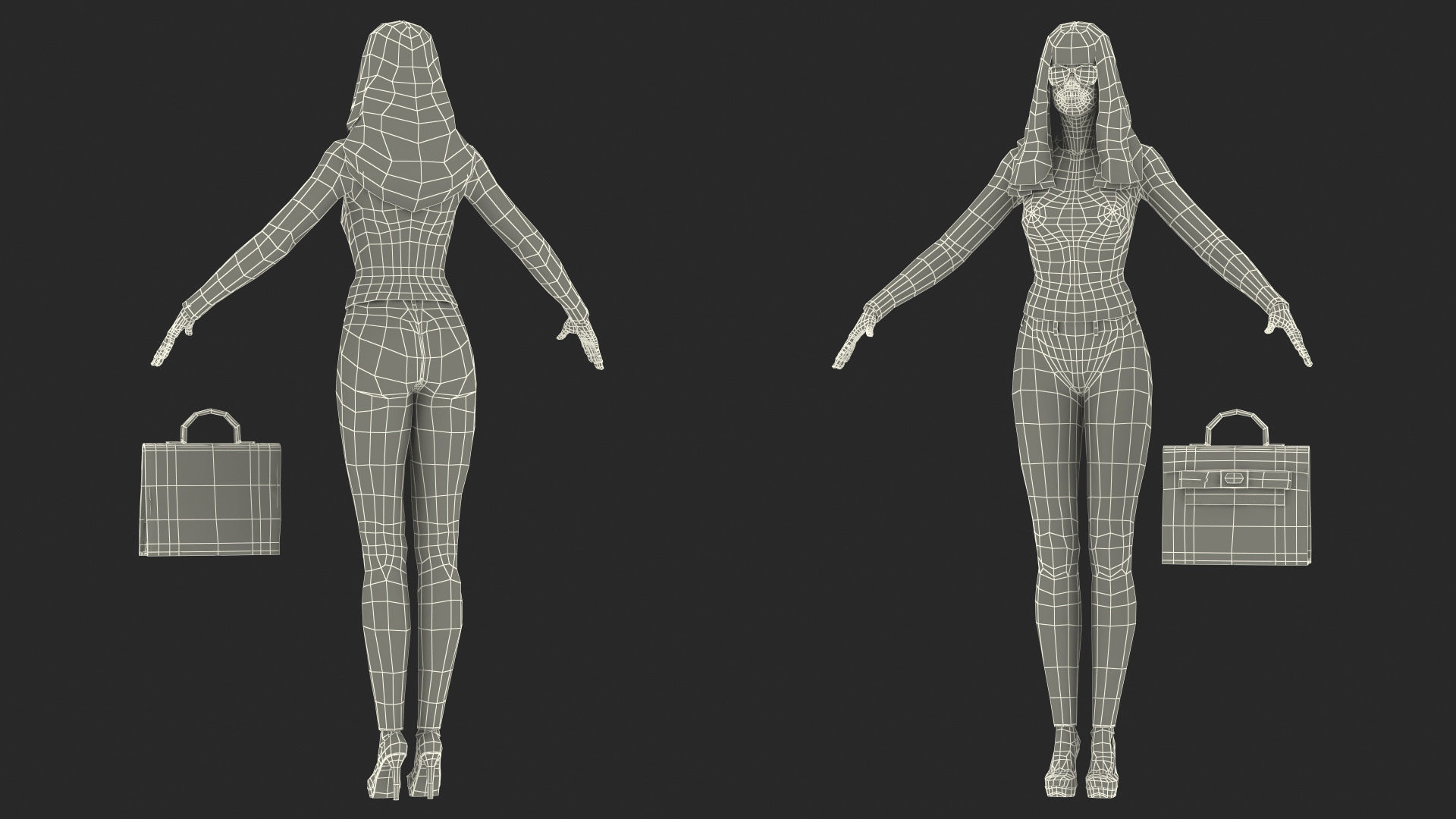 Fashionable Style Teenage Black Girl Rigged for Modo 3D model_34