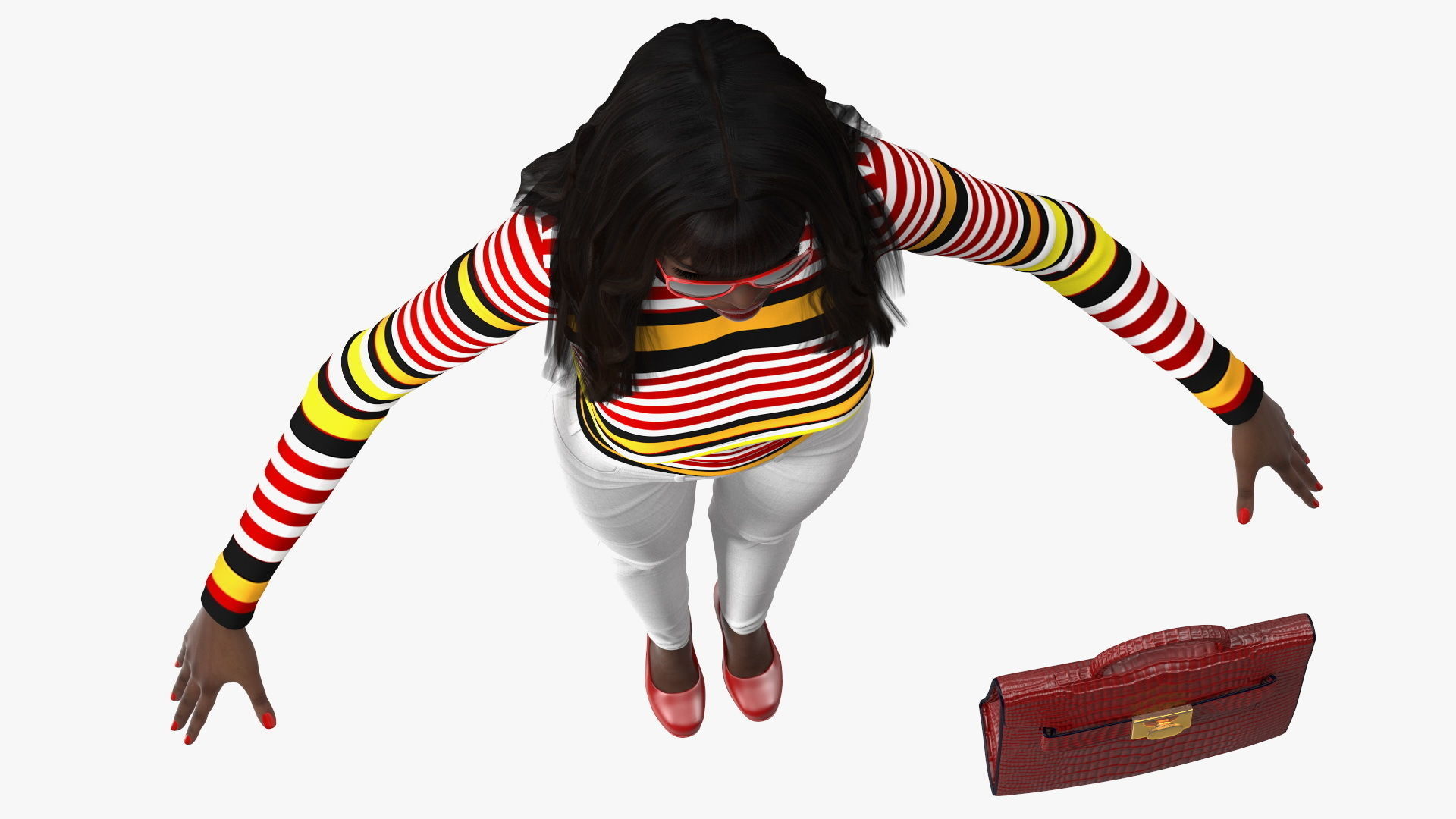 Fashionable Style Teenage Black Girl Rigged for Modo 3D model_27