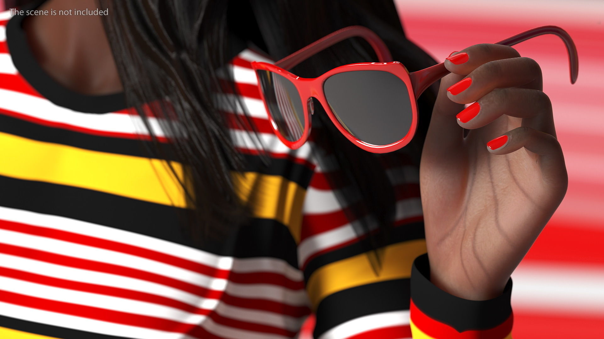 Fashionable Style Teenage Black Girl Rigged for Modo 3D model_11