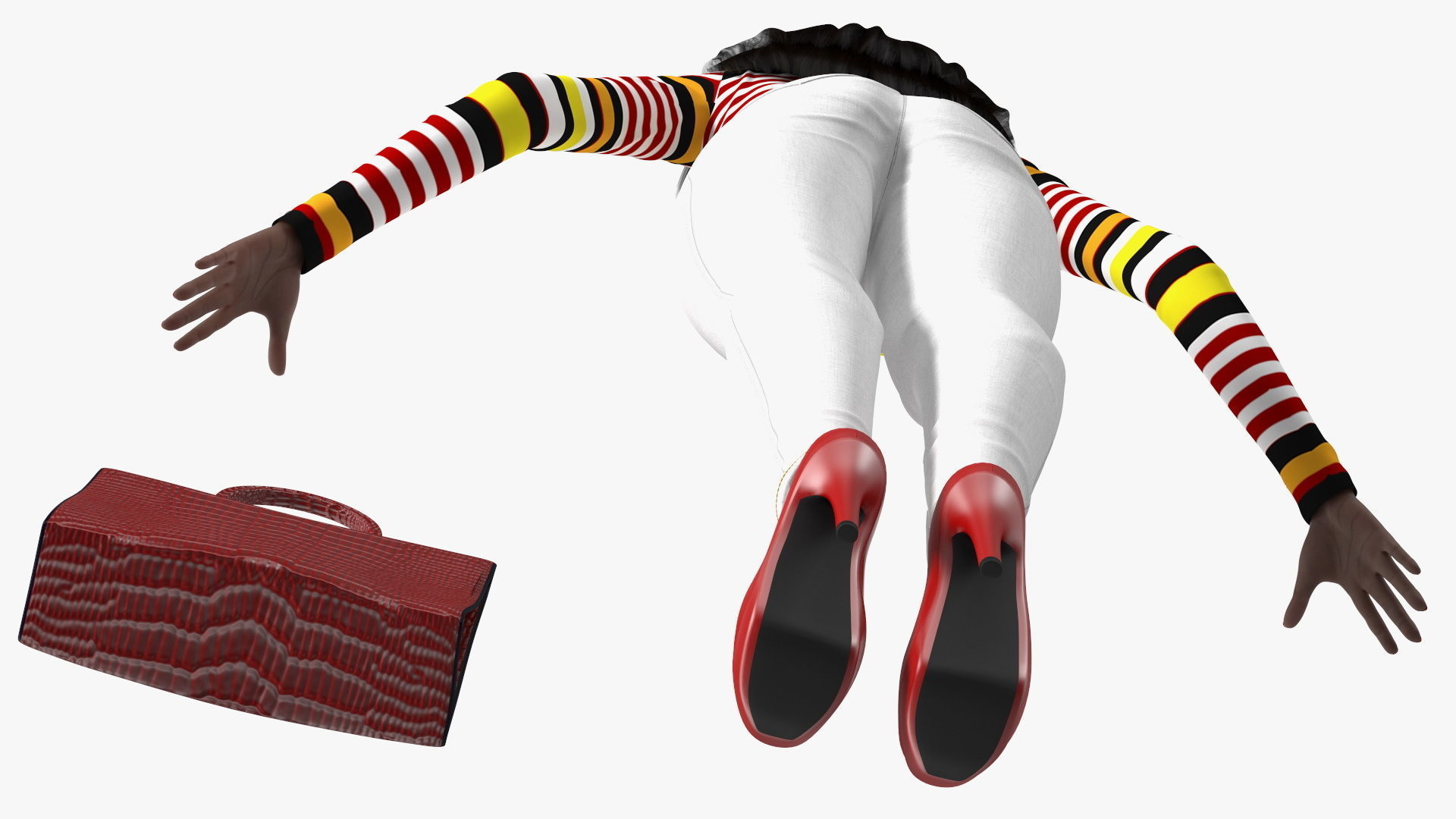 Fashionable Style Teenage Black Girl Rigged for Modo 3D model_28