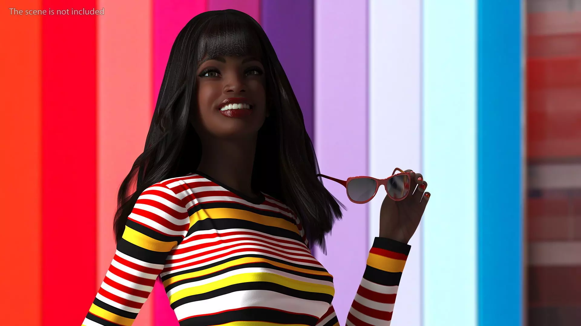 Fashionable Style Teenage Black Girl Rigged for Modo 3D model_0