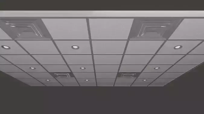 Modern Drop Ceiling 3D low-poly and PBR Model Low-poly 3D model
