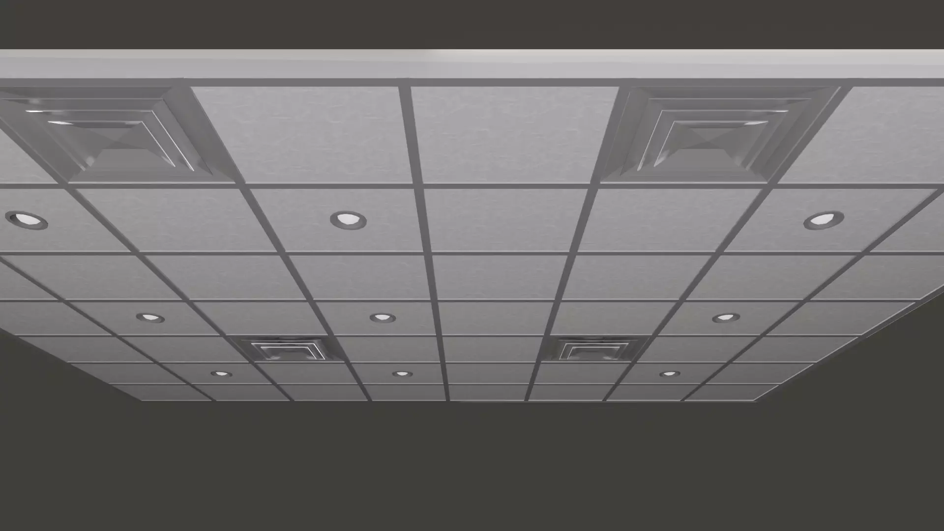 Modern Drop Ceiling 3D low-poly and PBR Model Low-poly 3D model_0