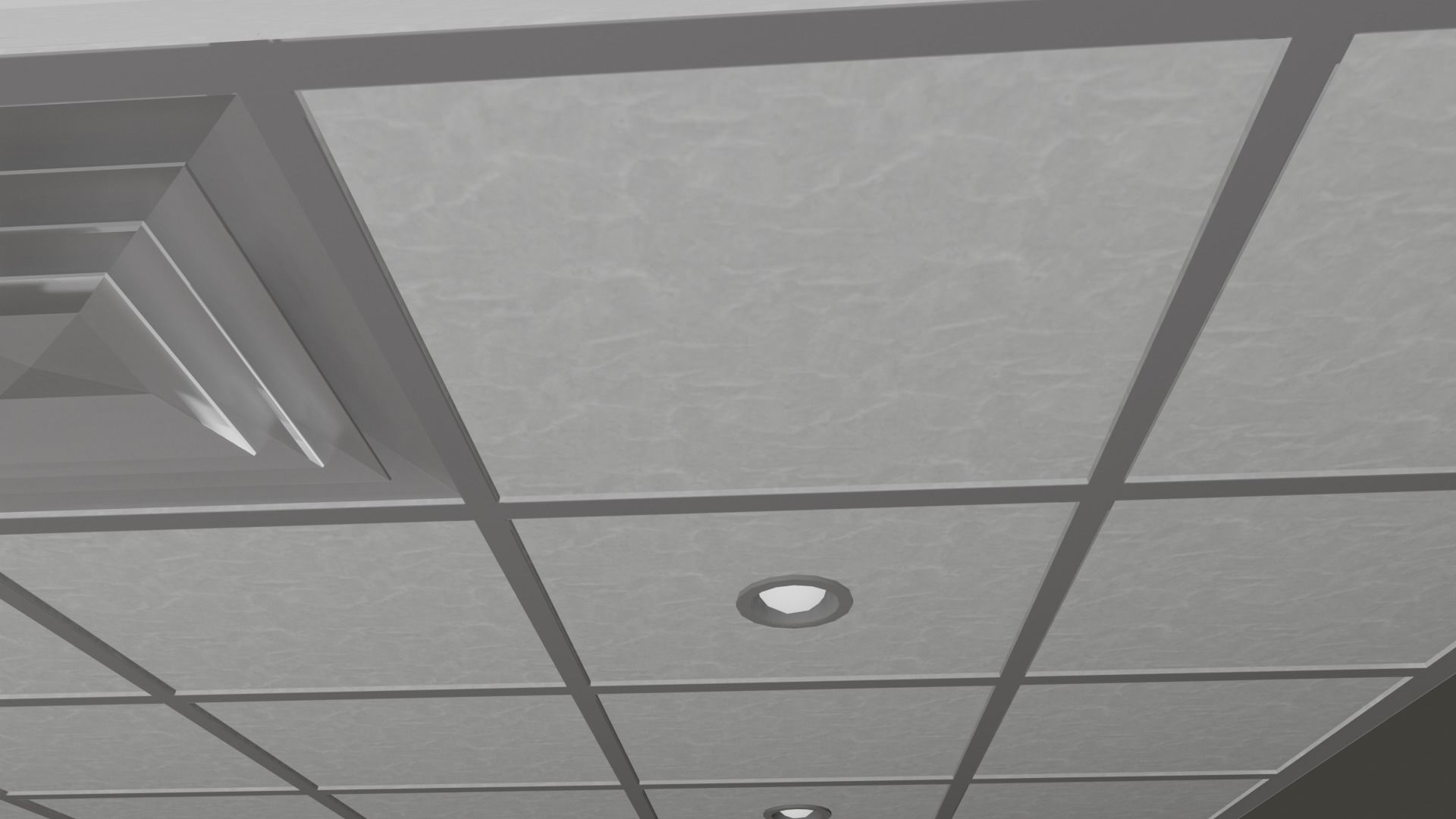 Modern Drop Ceiling 3D low-poly and PBR Model Low-poly 3D model_3