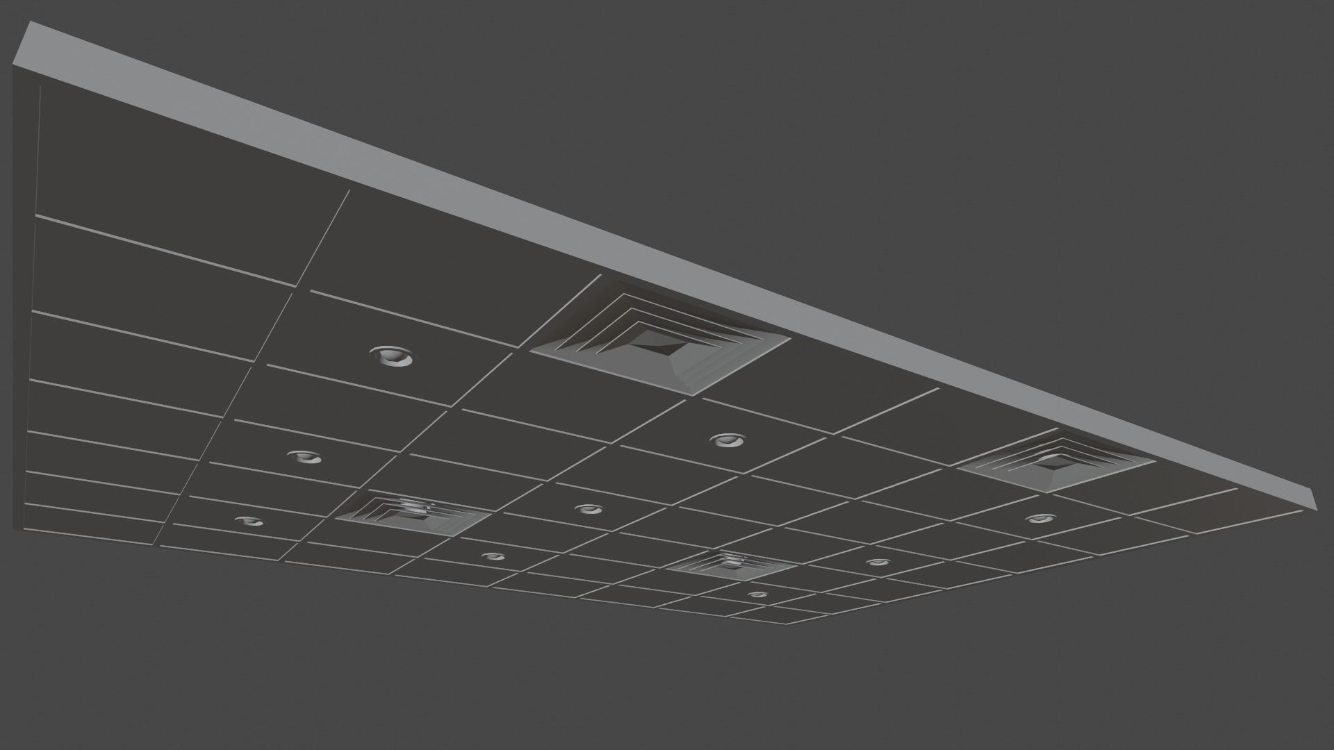 Modern Drop Ceiling 3D low-poly and PBR Model Low-poly 3D model_9