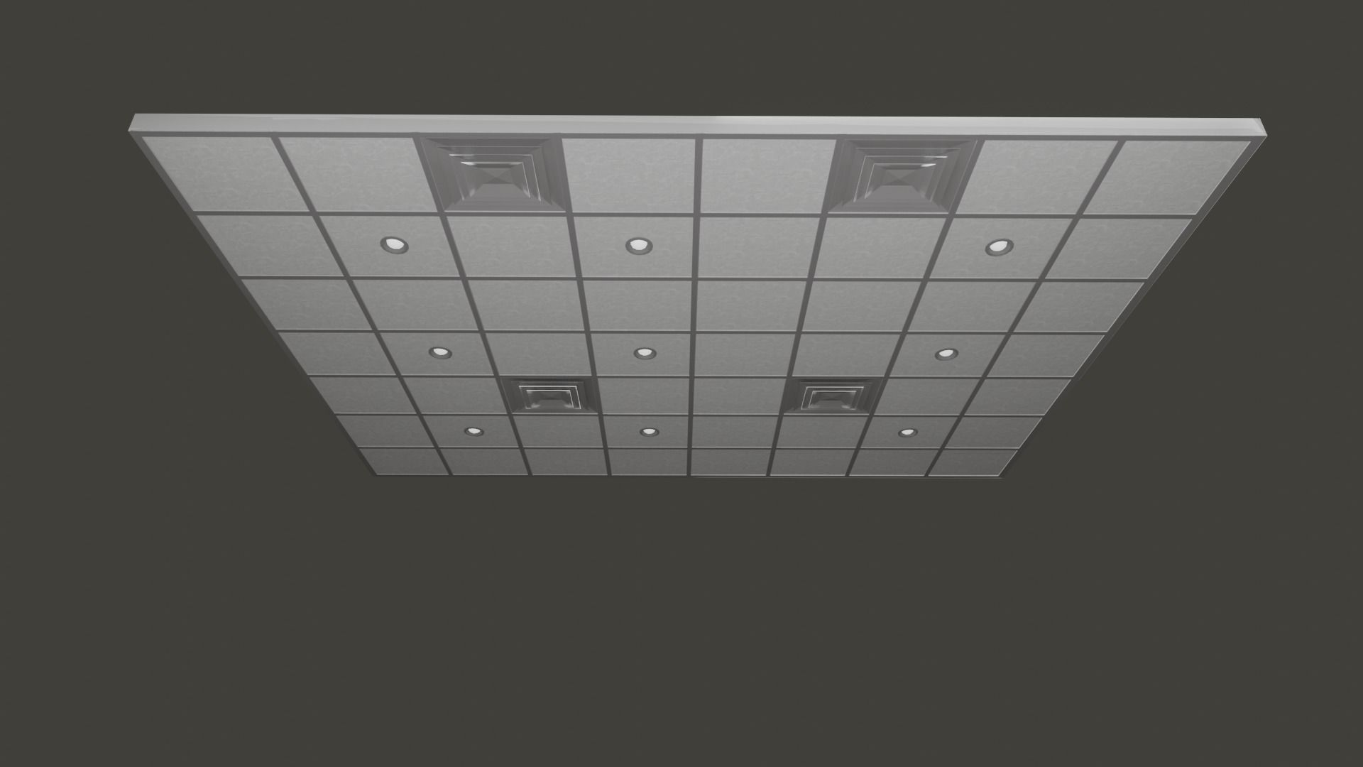 Modern Drop Ceiling 3D low-poly and PBR Model Low-poly 3D model_4