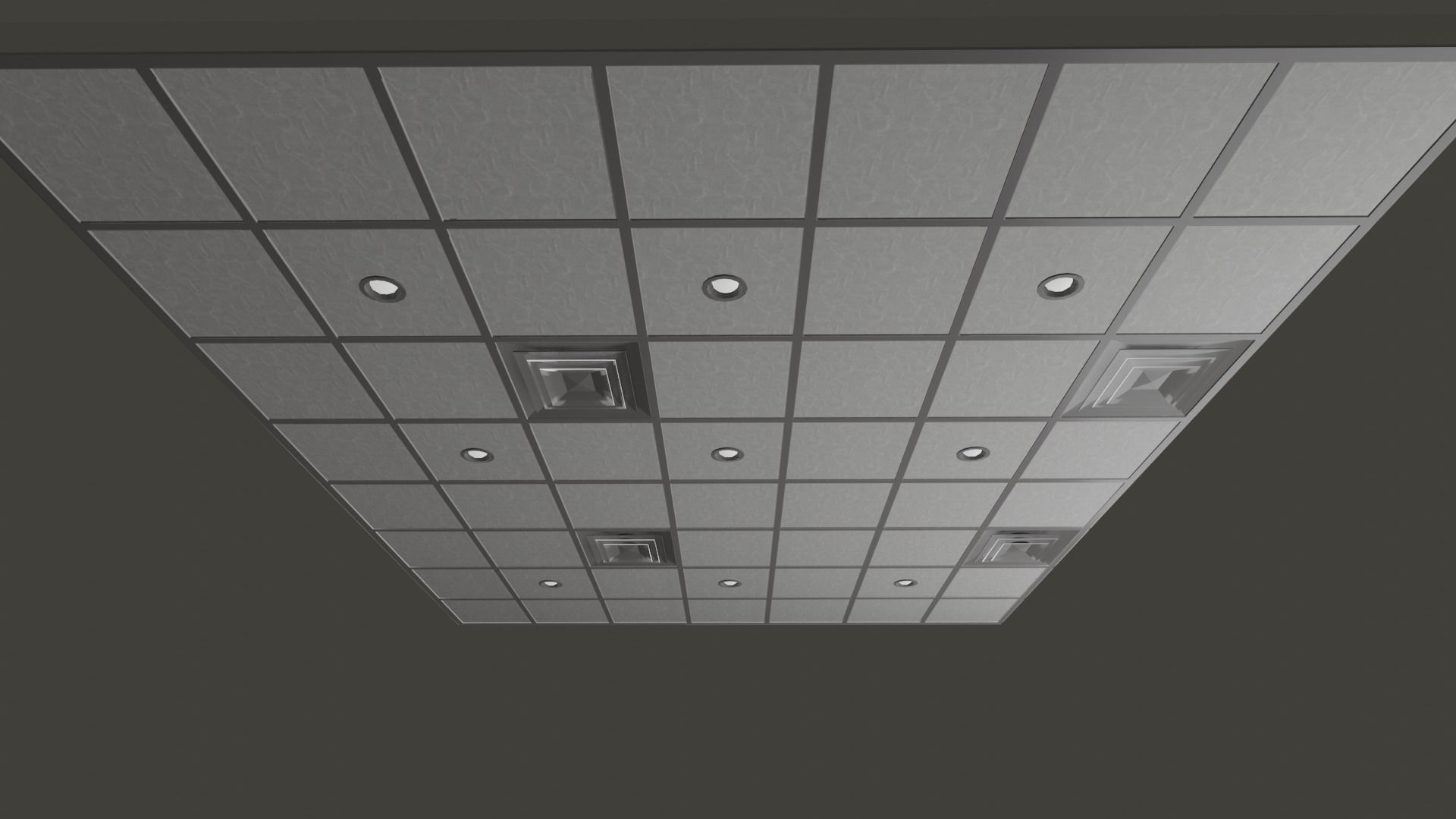 Modern Drop Ceiling 3D low-poly and PBR Model Low-poly 3D model_6