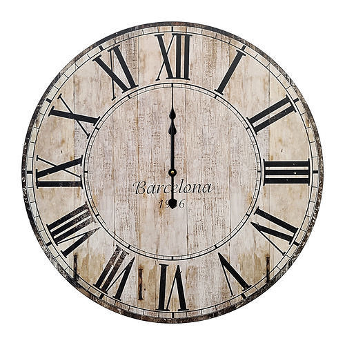 Round Wooden Wall Clock 3D model