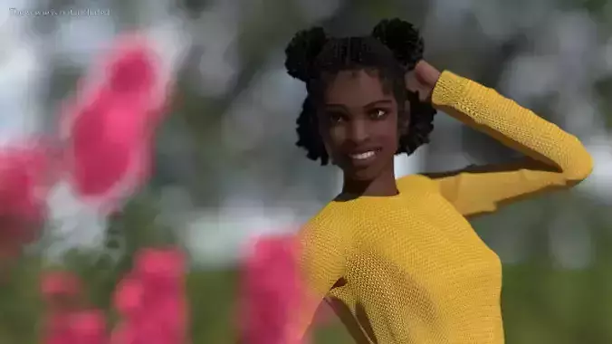 Street Style Black Teenage Girl Rigged for Maya